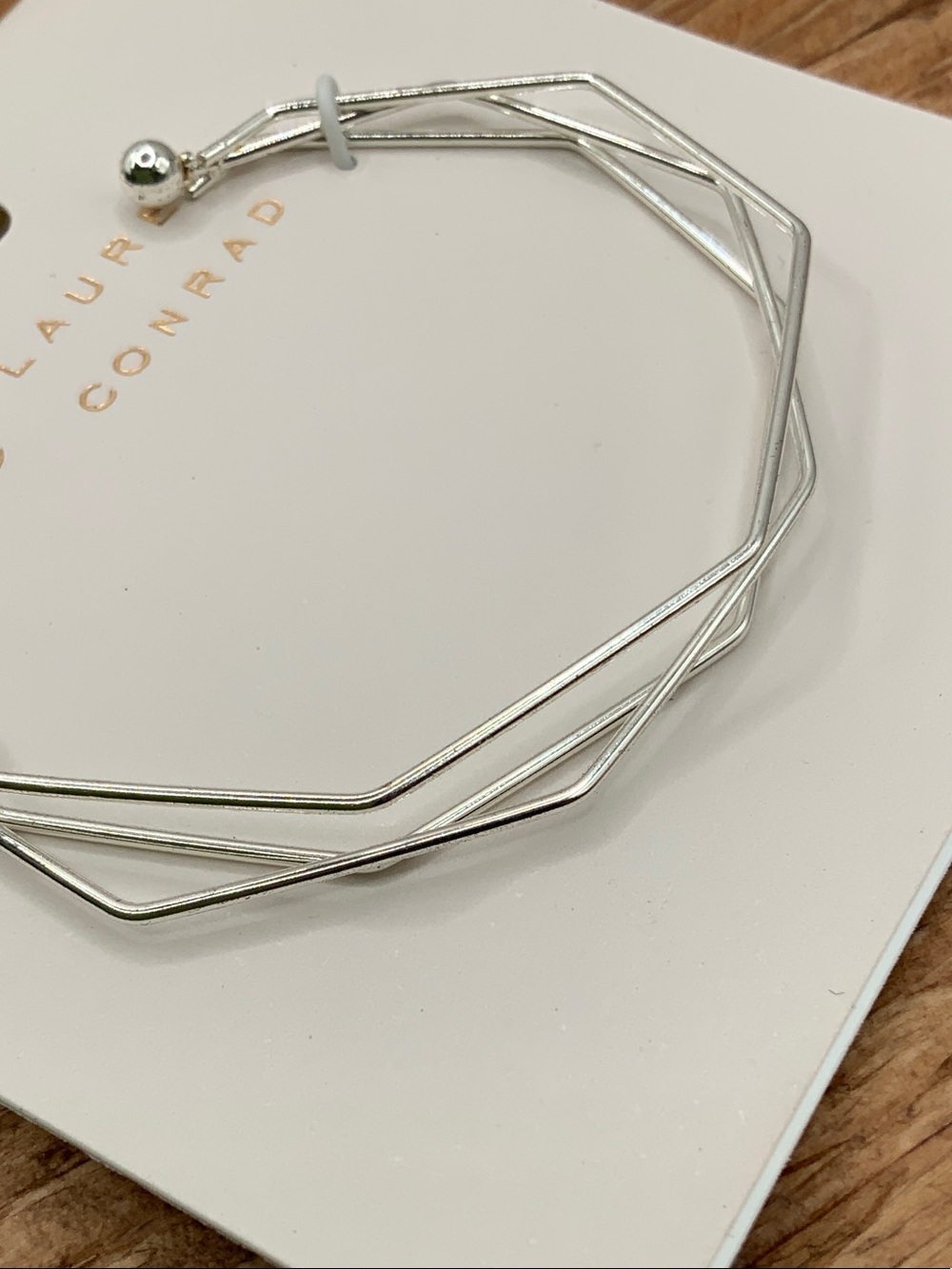 LC Lauren Conrad Silver Tone Geometric Wire Cuff Bracelet
